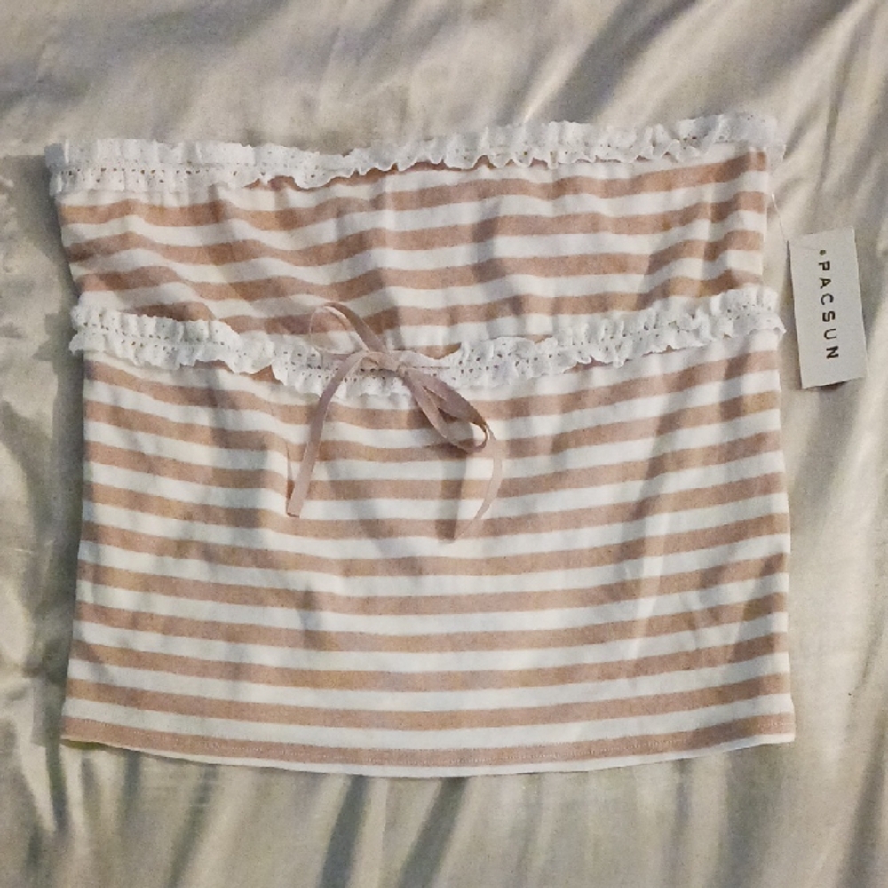 PacSun Tan and White Bandeau Intimates Sleepwear